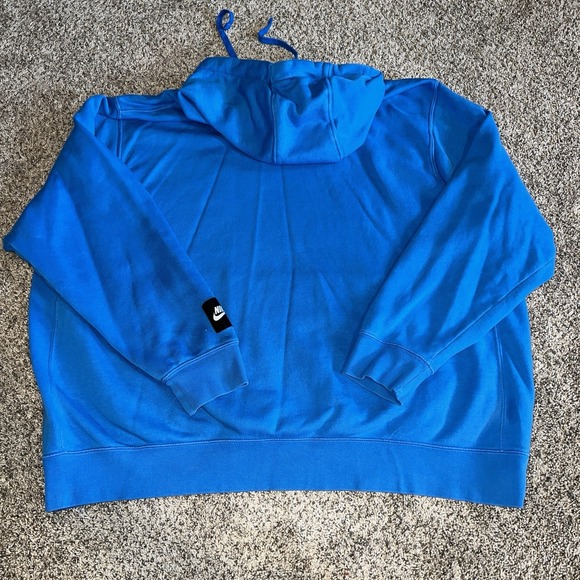 Nike Hoodie XXL Blue Just Do It Fleece Hooded Pullover Sweatshirt - Picture 2 of 6